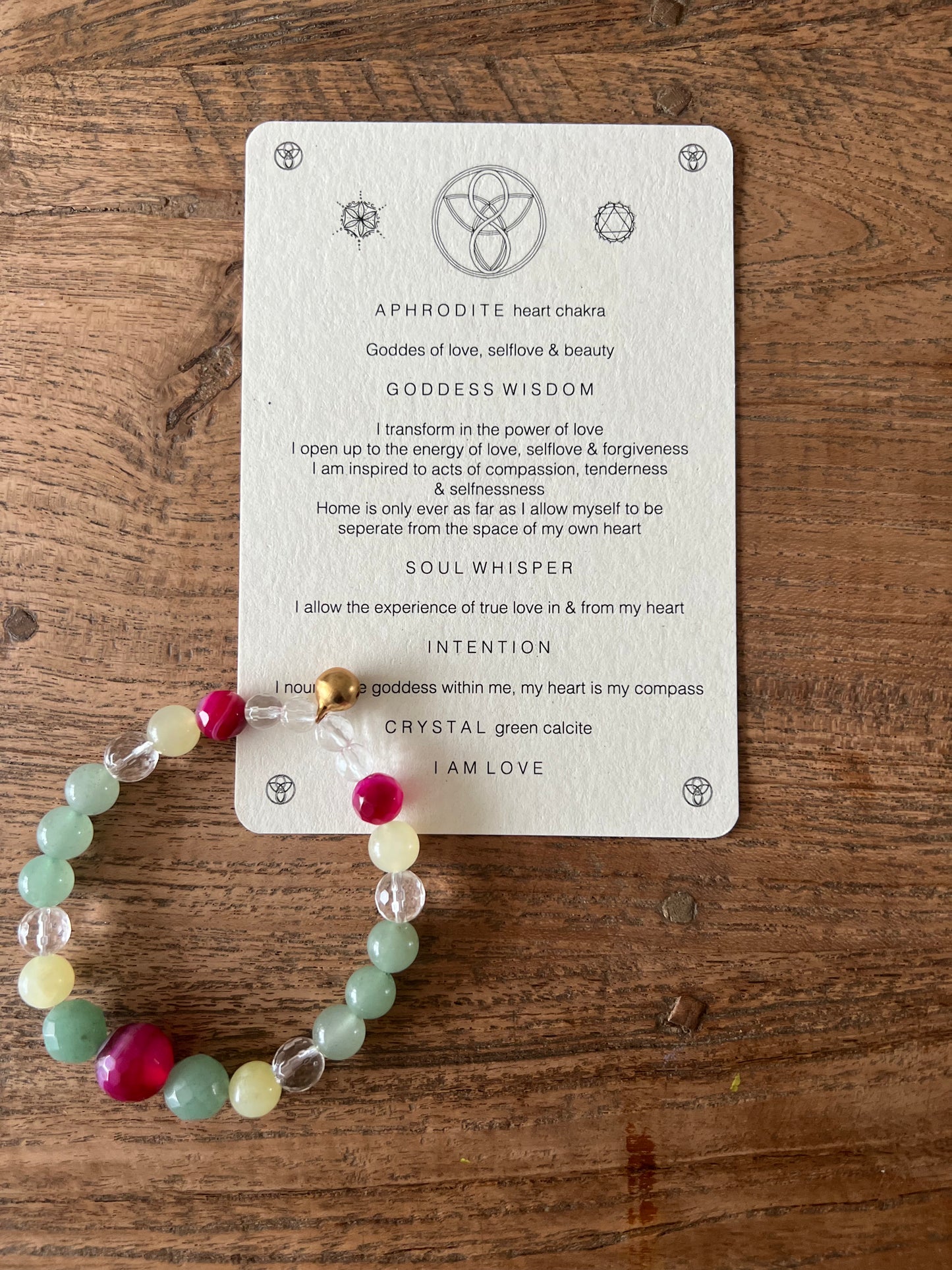 GODDESS APHRODITE BRACELET for the Heart Chakra