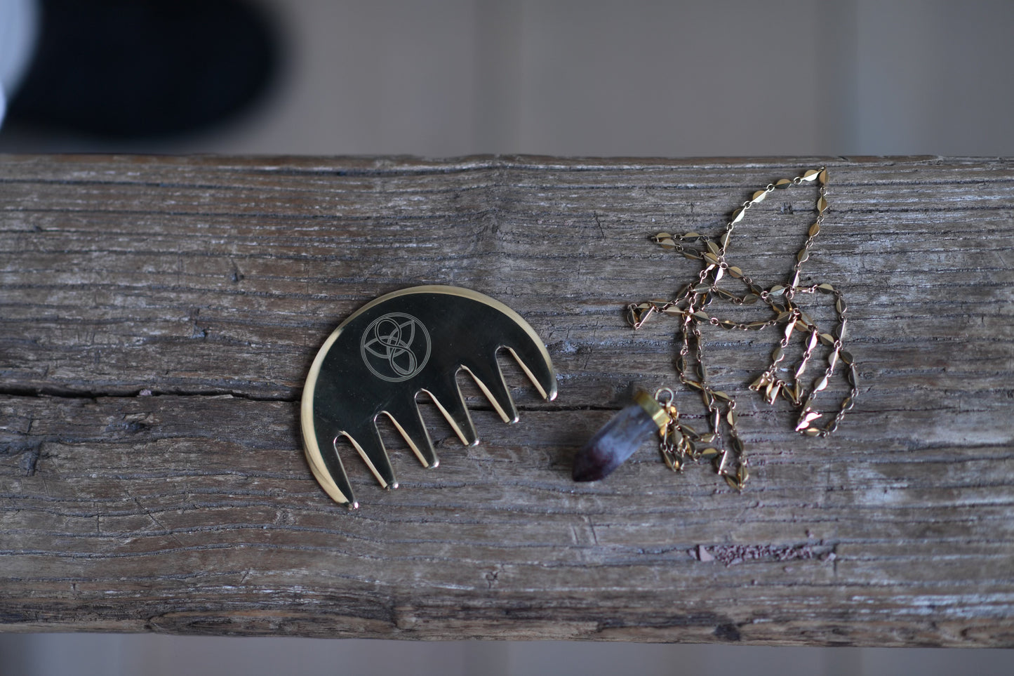 GOLDEN COPPER CROWN CHAKRA COMB