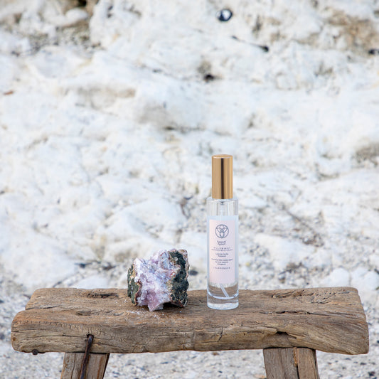 PILLOW  MIST - a soothing mist for the pillow or anywhere you want some peace and calmness. It evokes the feeling of being embraced and wrapped in gentle, calm, and protective energy.